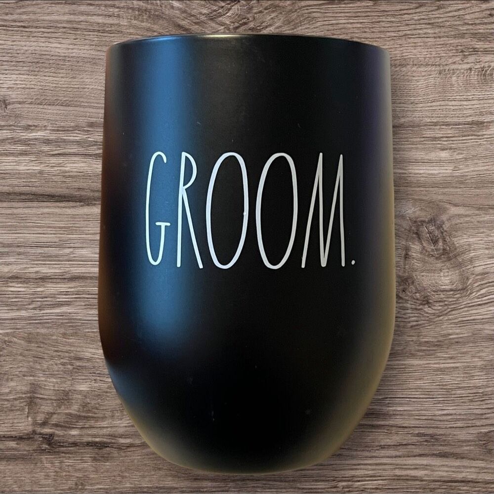 Rae Dunn GROOM Black Stainless Steel Insulated Tumbler with Lid